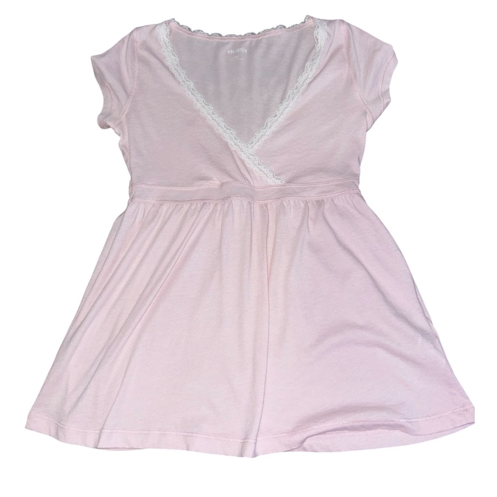 pink lace hollister babydoll top